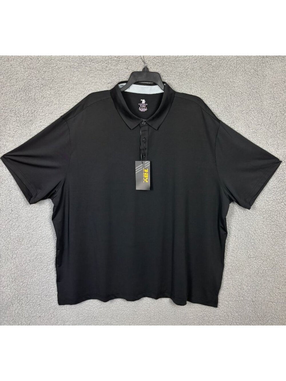 TBY Mens Big & Tall Polo Shirt Short Sleeve Lightweight Black Size 3XL NWT's.